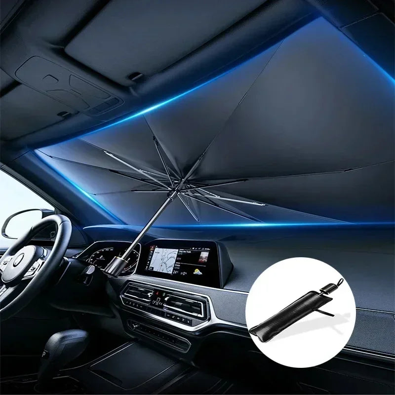 Car Sunshade Umbrella Front Windshield Silver
