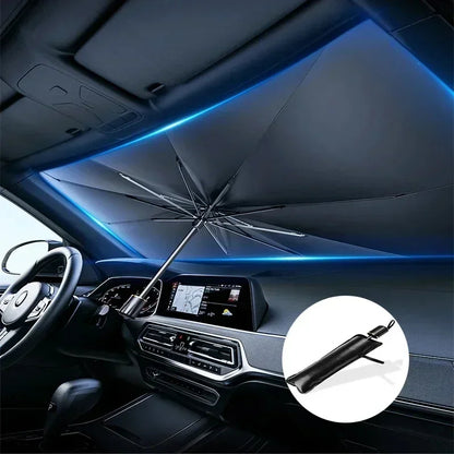 Car Sunshade Umbrella Front Windshield Silver
