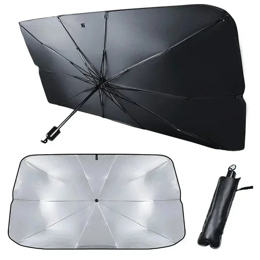 Car Sunshade Umbrella Front Windshield Silver